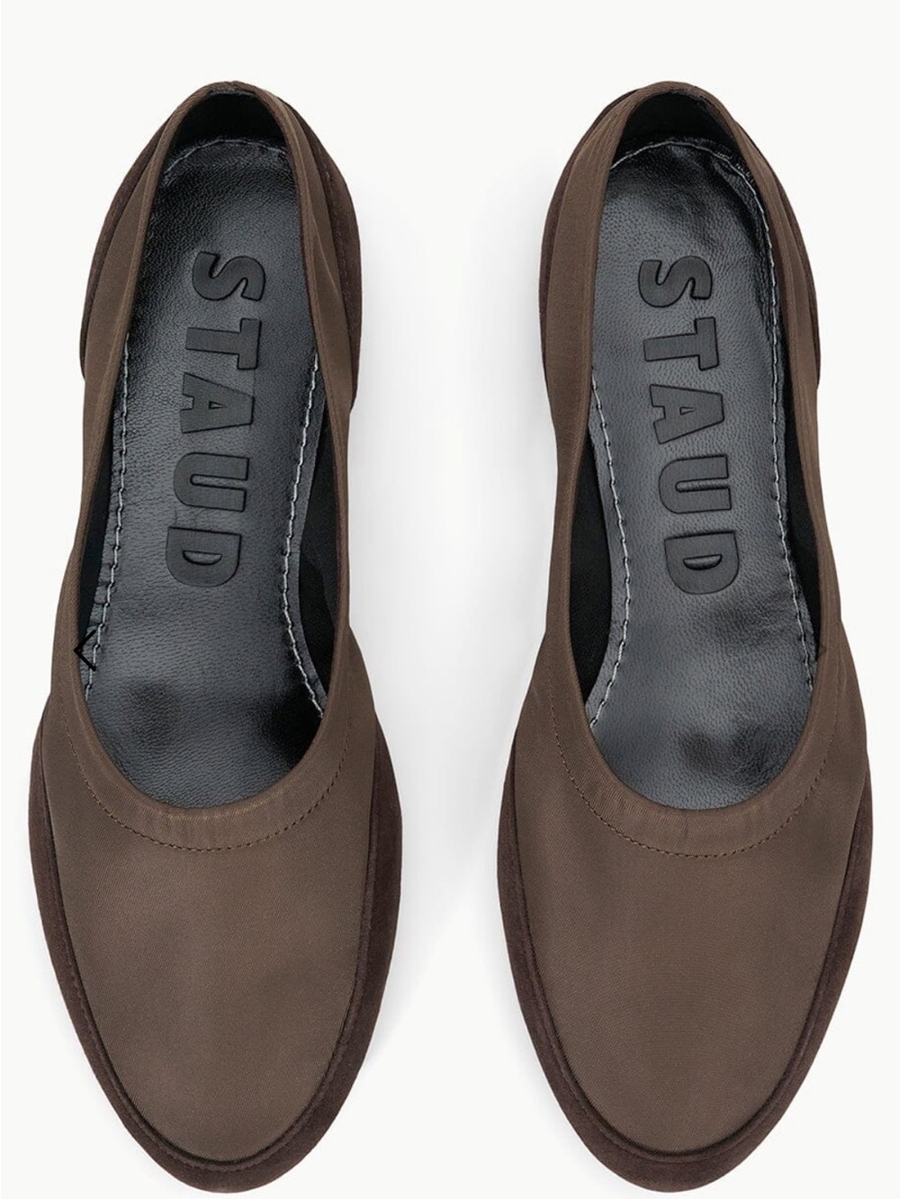 NIB STAUD Brown Ballet Flats Suede Espresso Alba Sport